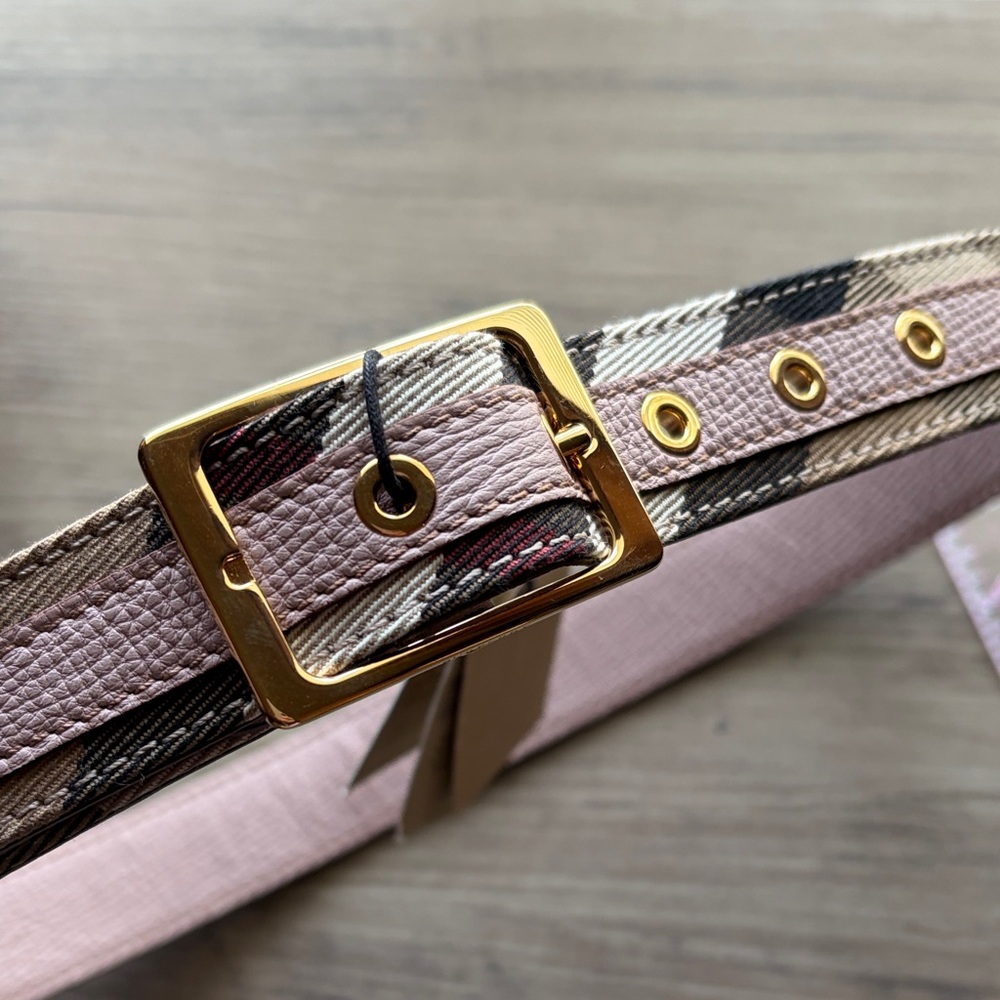 Burberry Pink and Gold Belt